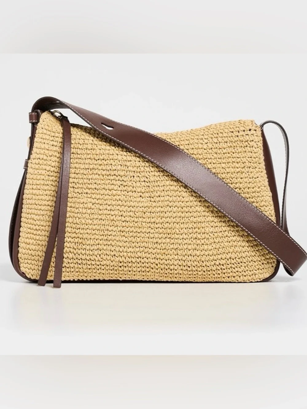 Tory Burch ROMY WOVEN Leather Shoulder Bag $395